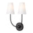 Z-Lite Shannon 2 Light Wall Sconce, Matte Black/White - 3040-2S-MB