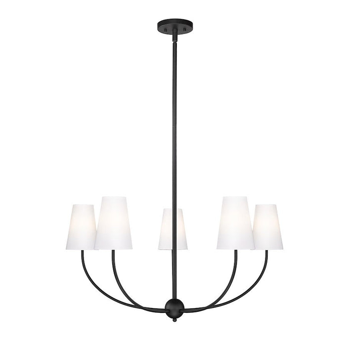 Z-Lite Shannon 5 Light Chandelier, Matte Black/White - 3040-32MB