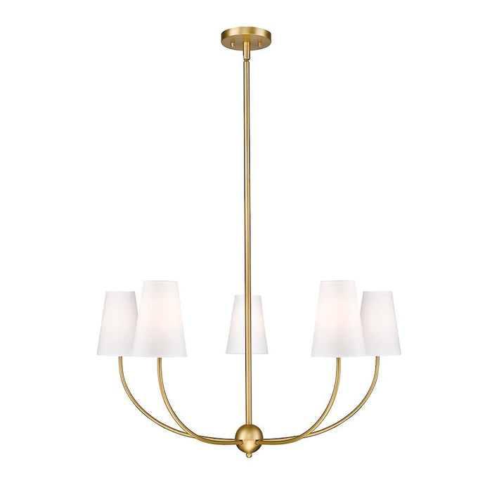 Z-Lite Shannon 5 Light Chandelier, Rubbed Brass/White - 3040-32RB