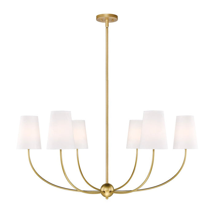 Z-Lite Shannon 6 Light 42" Chandelier, Rubbed Brass/White - 3040-42RB