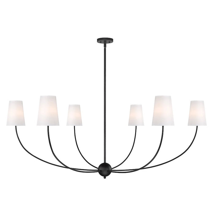 Z-Lite Shannon 6 Light 62" Chandelier, Matte Black/White - 3040-62MB