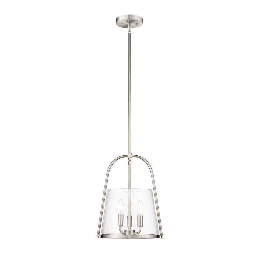 Z-Lite Archis 3 Light Pendant, Brushed Nickel/Clear - 3041P12-BN