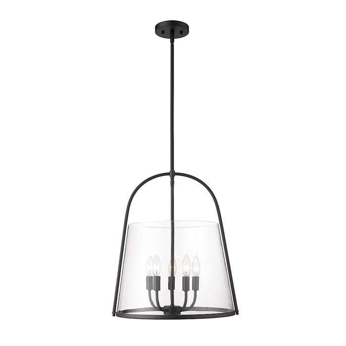 Z-Lite Archis 5 Light Pendant, Matte Black/Clear - 3041P18-MB