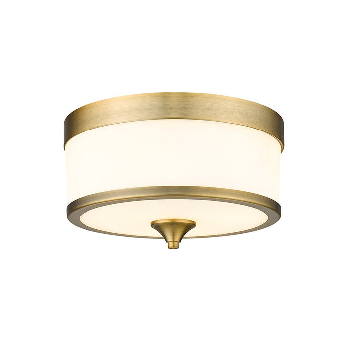 Z-Lite Cosmopolitan 3 Light Flush Mount, Heritage Brass/Etched White - 307F-HBR