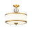 Z-Lite Cosmopolitan 3 Light Semi Flush Mount, Heritage Brass/White - 307SF-HBR