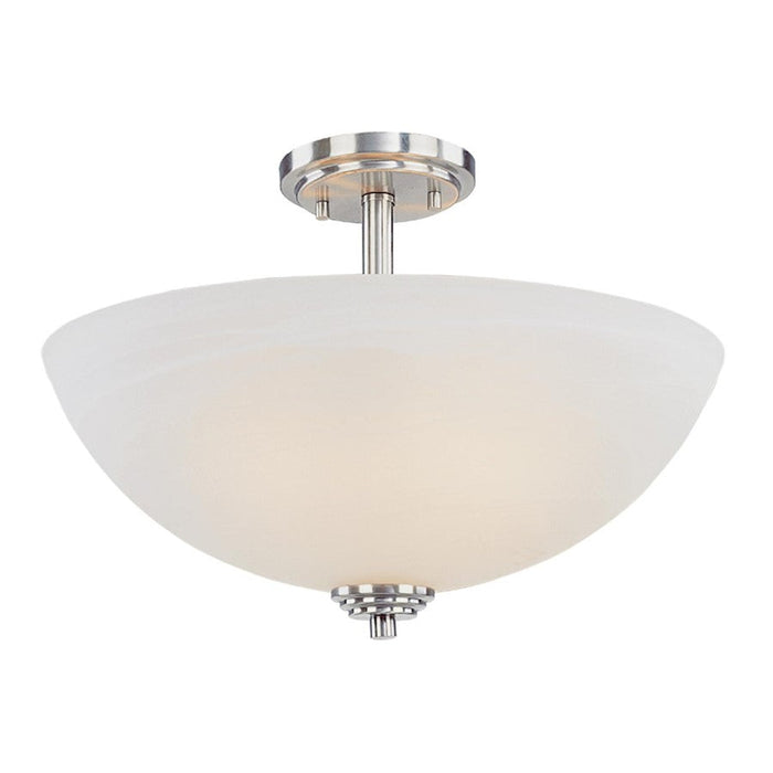 Z-Lite Chelsey 3 Light Semi Flush Mount, Brushed Nickel/White Swirl - 314SF-BN