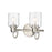 Z-Lite Kinsley 2 Light Vanity, Brushed Nickel/Clear - 340-2V-BN