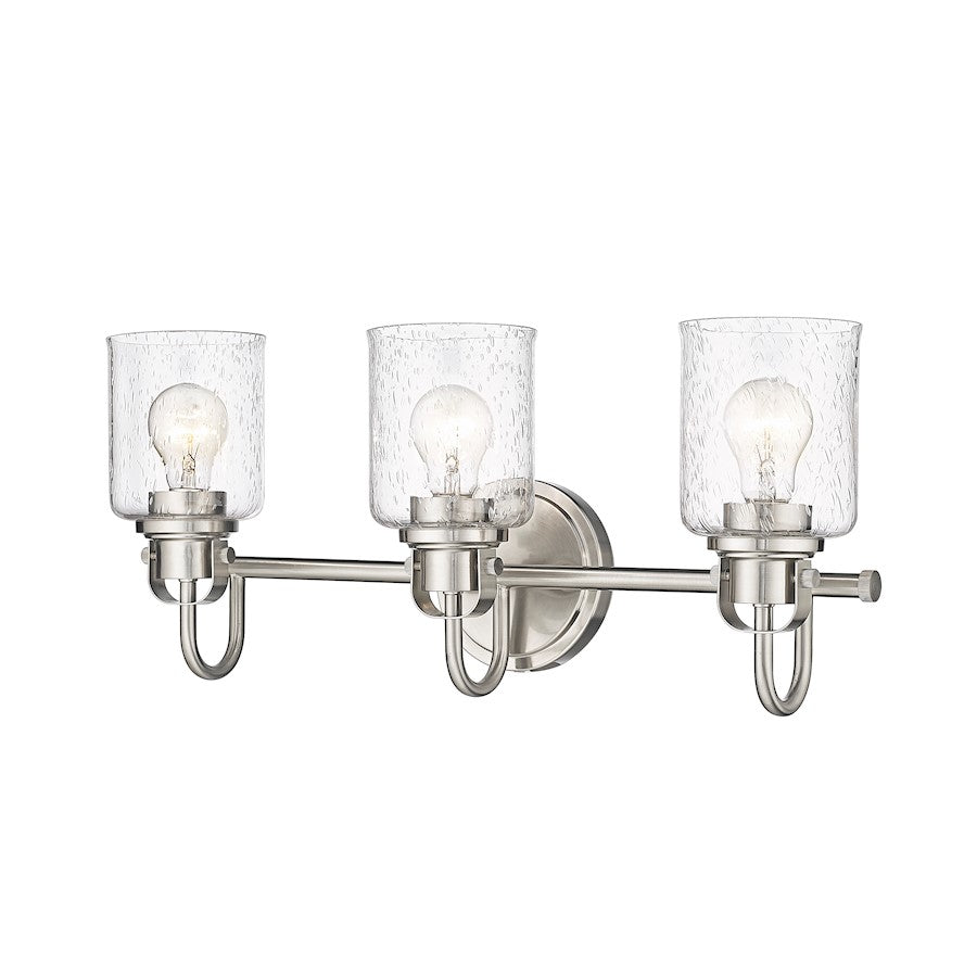 Z-Lite Kinsley 3 Light Vanity, Brushed Nickel/Clear - 340-3V-BN