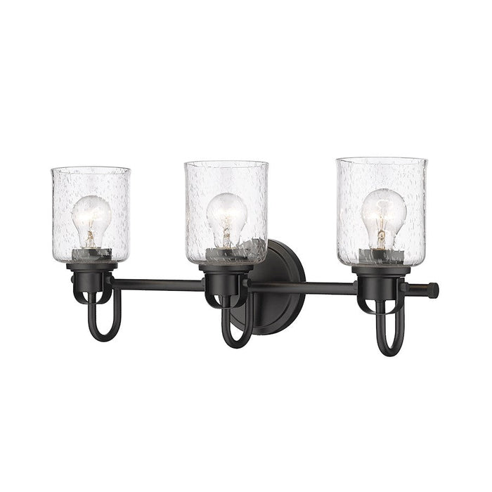 Z-Lite Kinsley 3 Light Vanity, Matte Black/Clear - 340-3V-MB