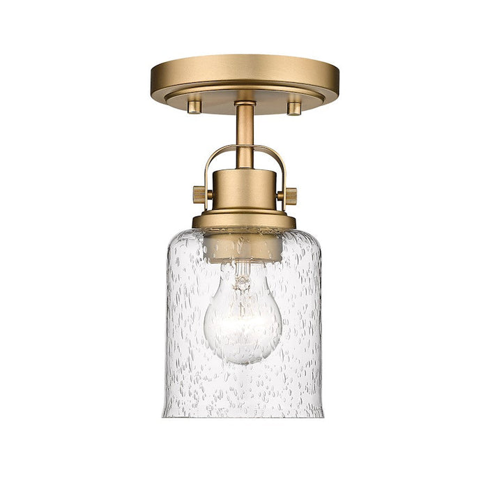 Z-Lite Kinsley 1 Light Flush Mount, Heirloom Gold/Clear - 340F1-HG