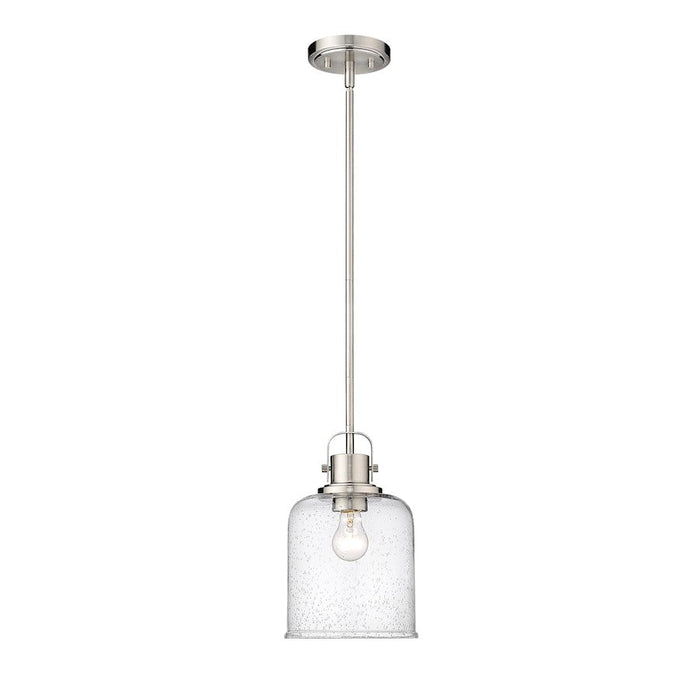 Z-Lite Kinsley 1 Light Pendant, Brushed Nickel/Clear - 340P8-BN