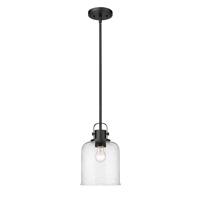 Z-Lite Kinsley 1 Light Pendant, Matte Black/Clear - 340P8-MB