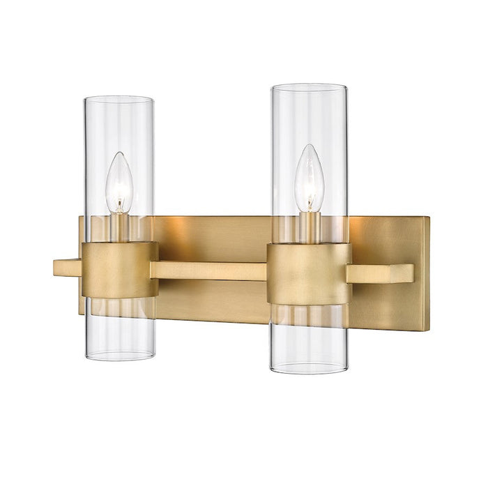 Z-Lite Lawson 2 Light Vanity, Rubbed Brass/Clear - 343-2V-RB