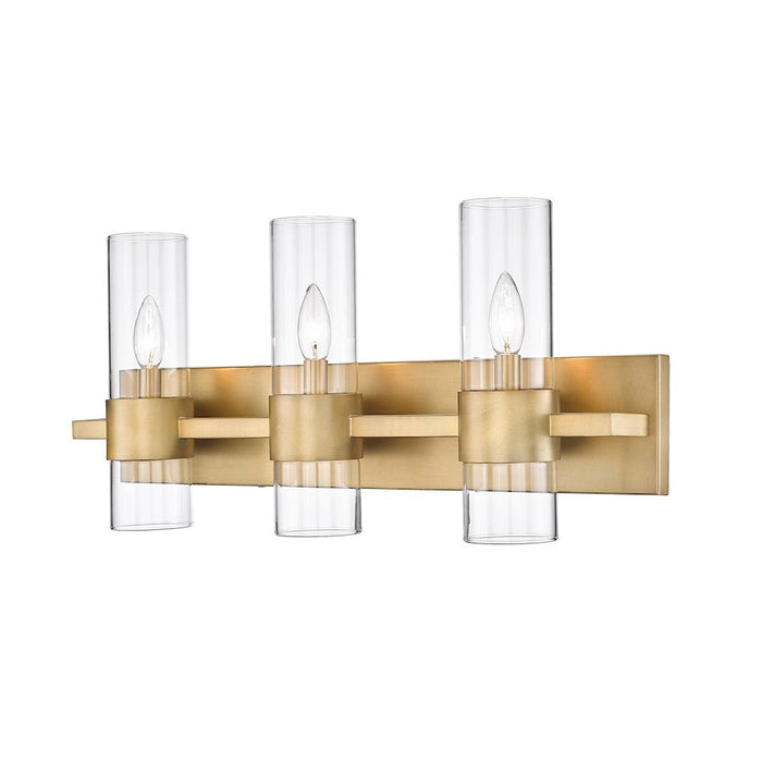 Z-Lite Lawson 3 Light Vanity, Rubbed Brass/Clear - 343-3V-RB