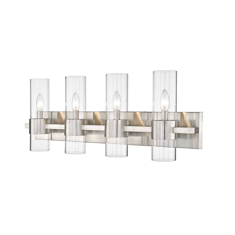 Z-Lite Lawson 4 Light Vanity, Brushed Nickel/Clear - 343-4V-BN