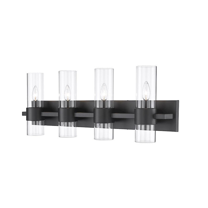 Z-Lite Lawson 4 Light Vanity, Matte Black/Clear - 343-4V-MB