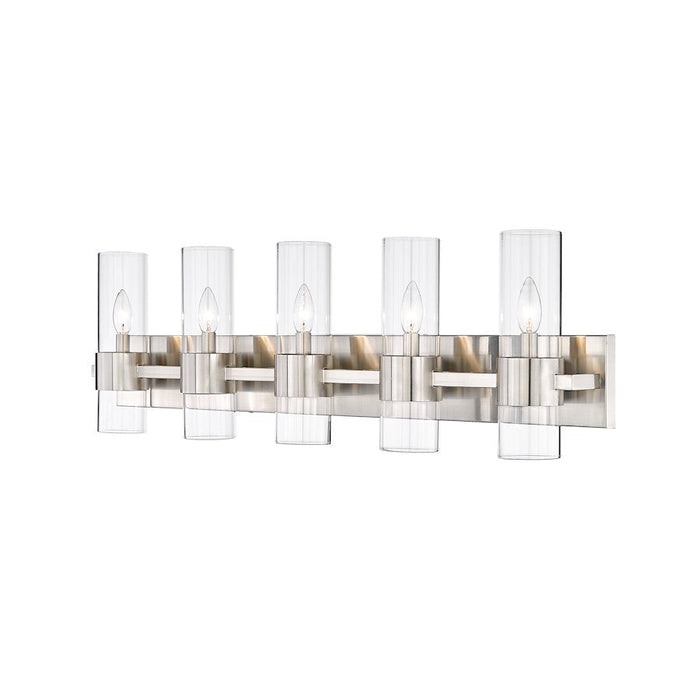 Z-Lite Lawson 5 Light Vanity, Brushed Nickel/Clear - 343-5V-BN