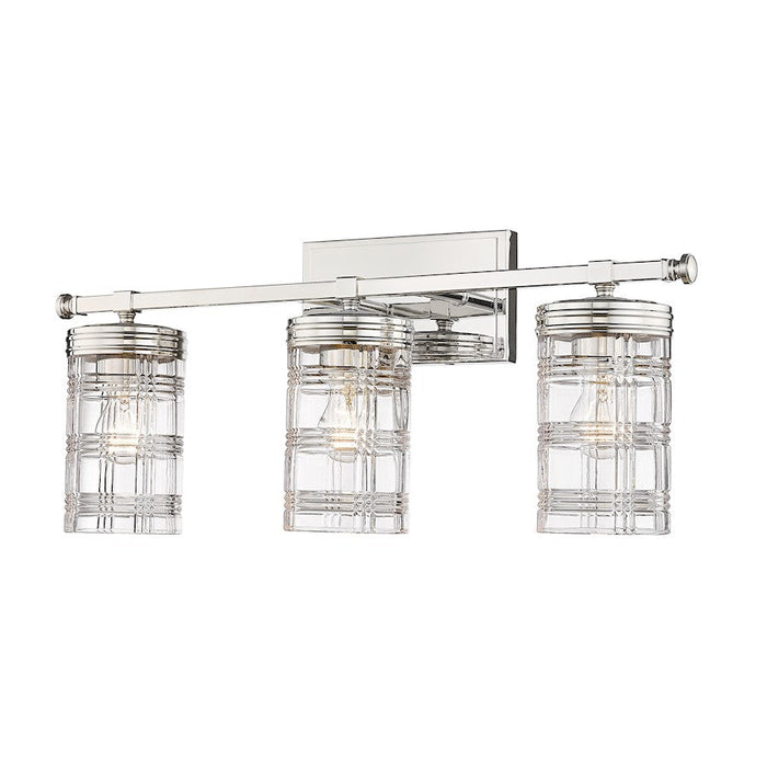 Z-Lite Archer 3 Light Vanity, Polished Nickel/Clear - 344-3V-PN