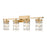 Z-Lite Archer 4 Light Vanity, Heirloom Gold/Clear - 344-4V-HG