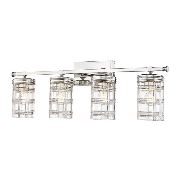 Z-Lite Archer 4 Light Vanity, Polished Nickel/Clear - 344-4V-PN