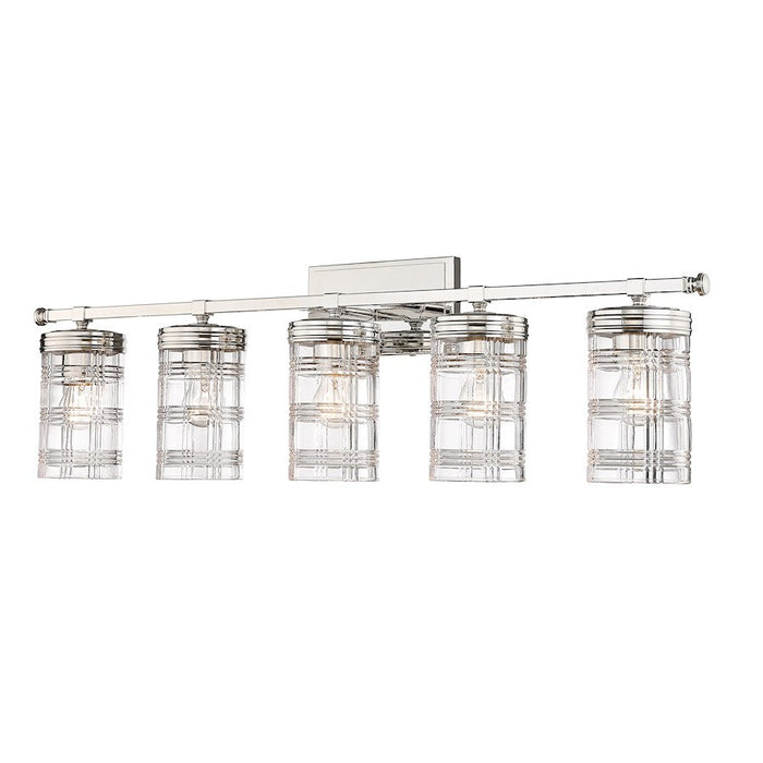 Z-Lite Archer 5 Light Vanity, Polished Nickel/Clear - 344-5V-PN