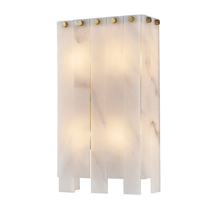 Z-Lite Viviana 4 Light Wall Sconce, Rubbed Brass/Alabaster - 345-4S-RB