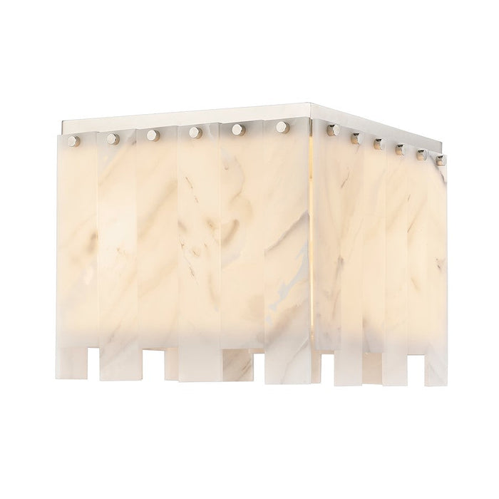 Z-Lite Viviana 4 Light Flush Mount, Polished Nickel/Alabaster - 345F13-PN