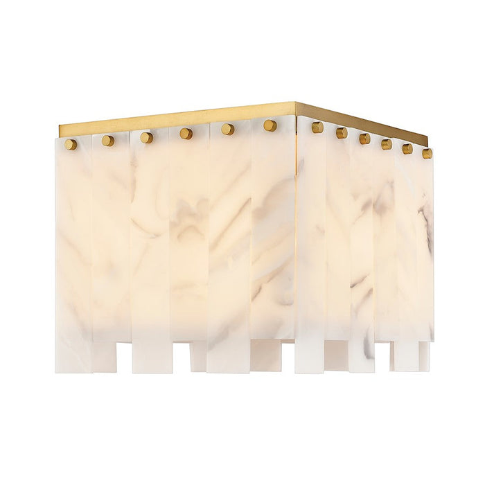 Z-Lite Viviana 4 Light Flush Mount, Rubbed Brass/Alabaster - 345F13-RB