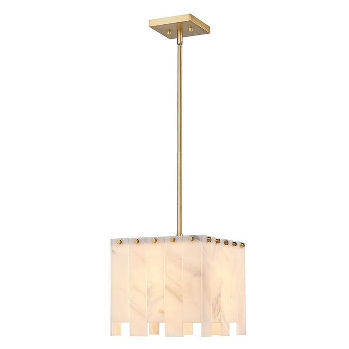 Z-Lite Viviana 1 Light Pendant, Rubbed Brass/Alabaster - 345P12-RB