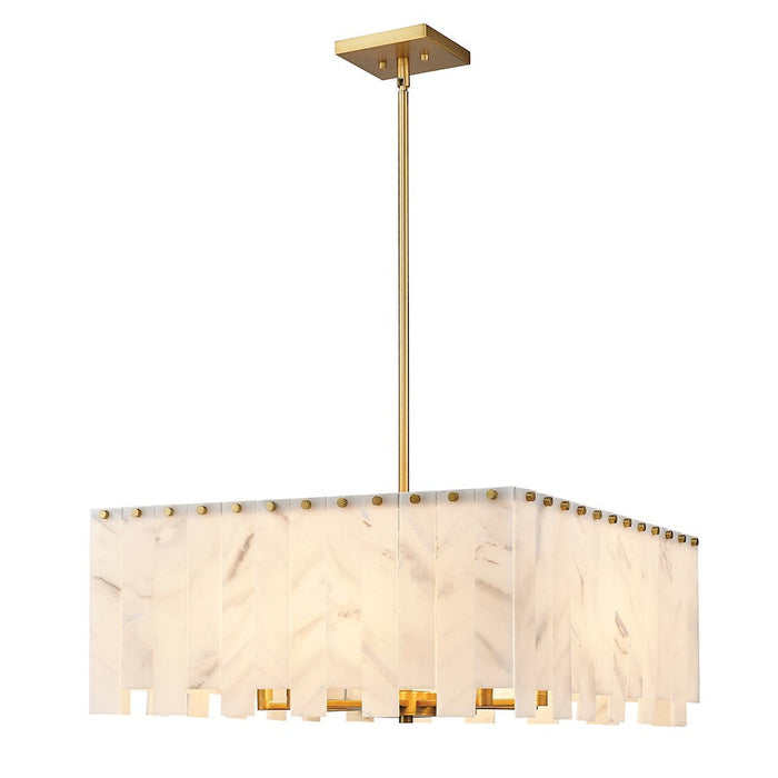 Z-Lite Viviana 8 Light Pendant, Rubbed Brass/Alabaster - 345P26-RB