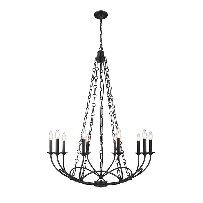 Z-Lite Arabella 10 Light Chandelier, Matte Black/Matte Black - 3500-10MB