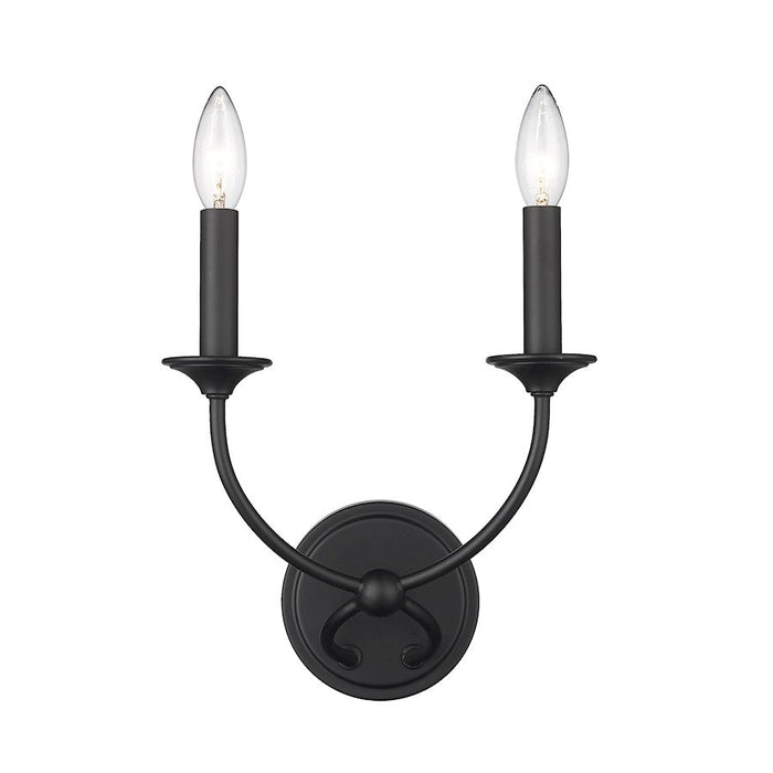 Z-Lite Arabella 2 Light Wall Sconce, Matte Black/Matte Black - 3500-2S-MB