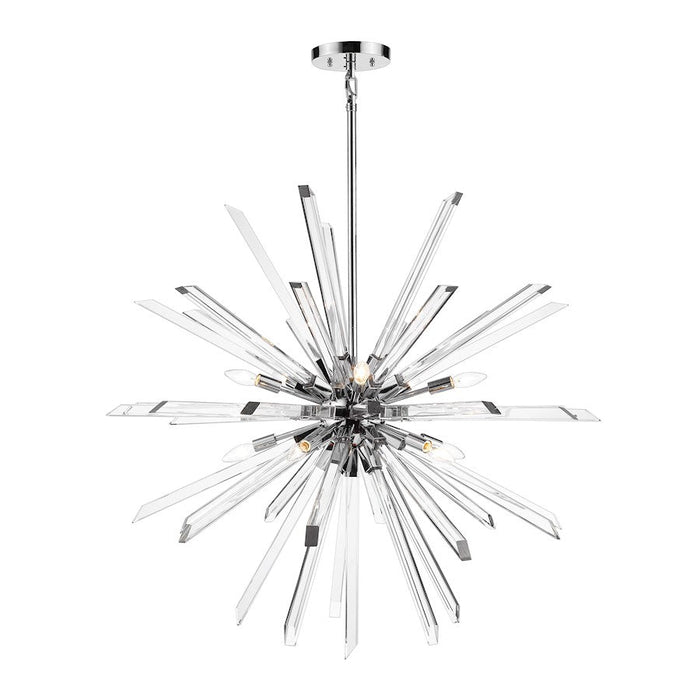 Z-Lite Burst 10 Light Chandelier, Chrome/Clear - 4003-10CH