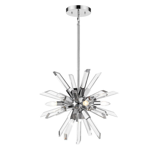 Z-Lite Burst 4 Light Chandelier, Chrome/Clear - 4003-4CH