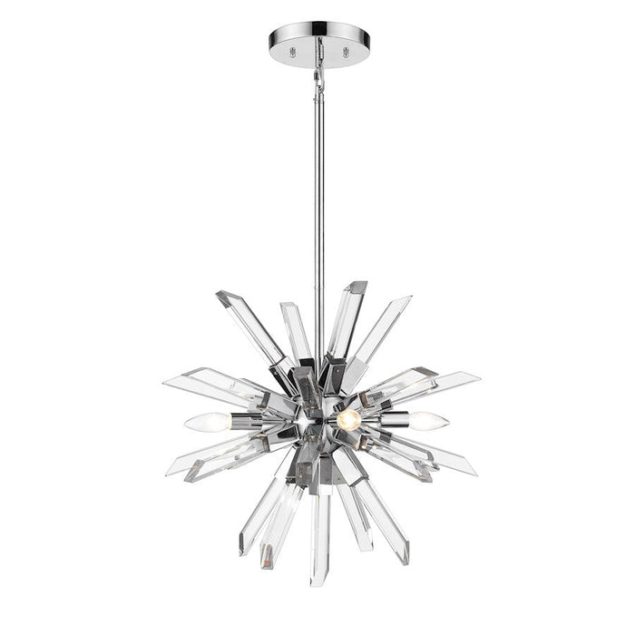 Z-Lite Burst 4 Light Chandelier, Chrome/Clear - 4003-4CH