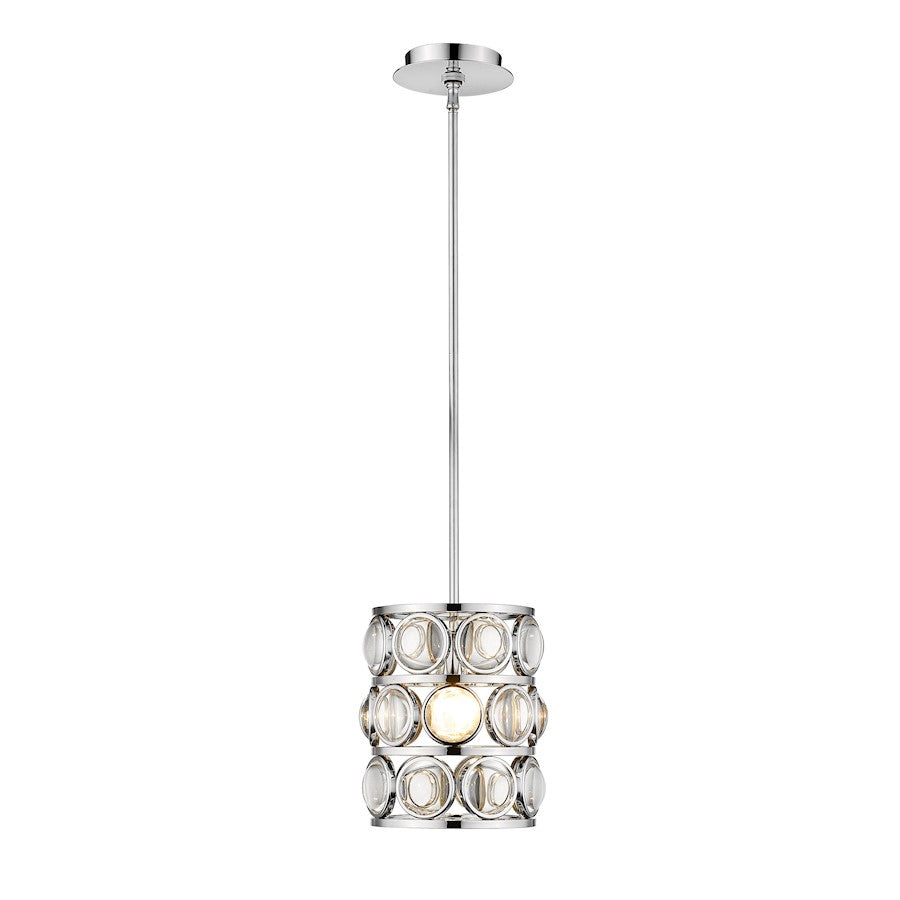 Z-Lite Eternity 1 Light Mini Pendant, Chrome/Clear - 4004MP-CH