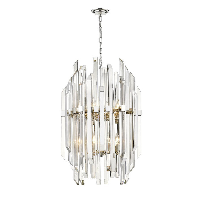 Z-Lite Bova 12 Light 35" Pendant, Polished Nickel, Clear - 4006-12PN