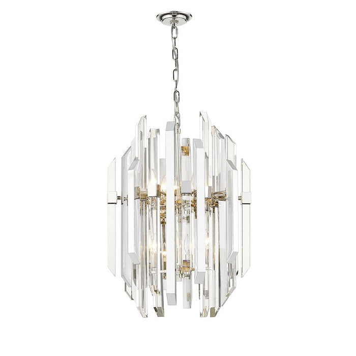 Z-Lite Bova 9 Light 28" Pendant, Polished Nickel, Clear - 4006-8PN