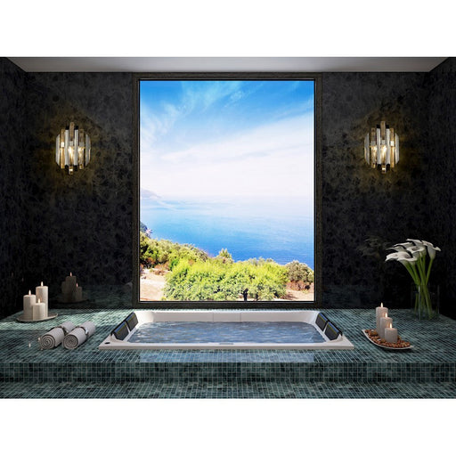 Z-Lite Bova 2 Light 17" Wall Sconce, Polished Nickel, Clear