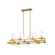Z-Lite Datus 10 Light Chandelier in Rubbed Brass/Clear - 4008-10RB