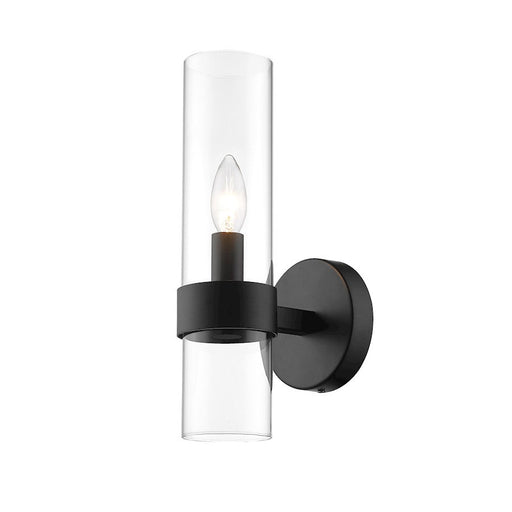 Z-Lite Datus 1 Light Wall Sconce in Matte Black/Clear - 4008-1S-MB