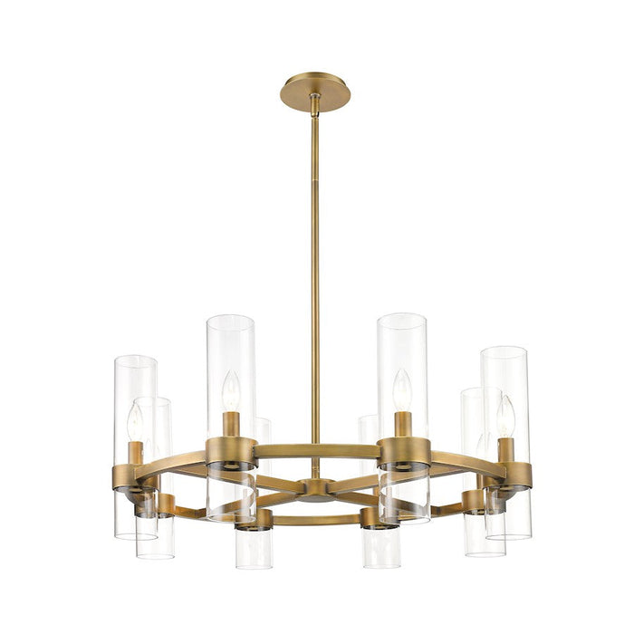 Z-Lite Datus 8 Light Chandelier in Rubbed Brass/Clear - 4008-8RB