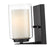 Z-Lite Willow 1 Light 8" Sconce, Black, Inner White & Outer Clear