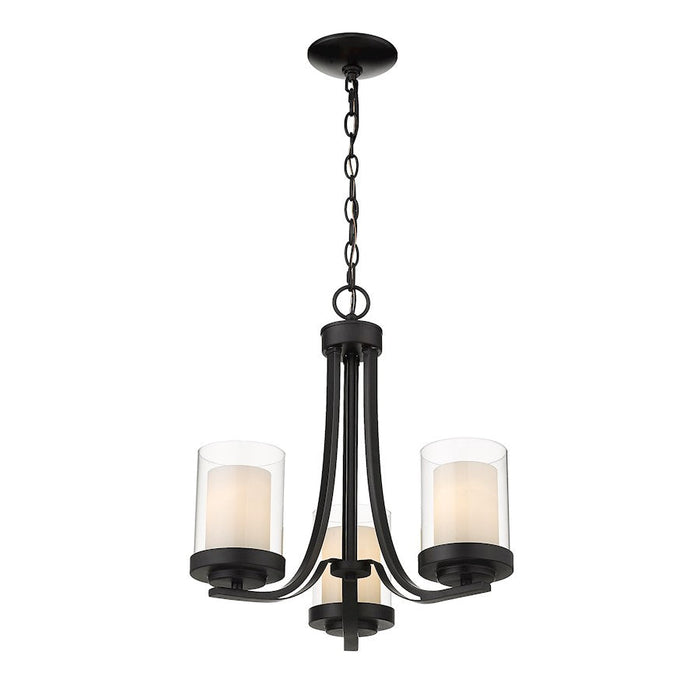 Z-Lite Willow Chandelier, Black, Inner White/Outer Clear