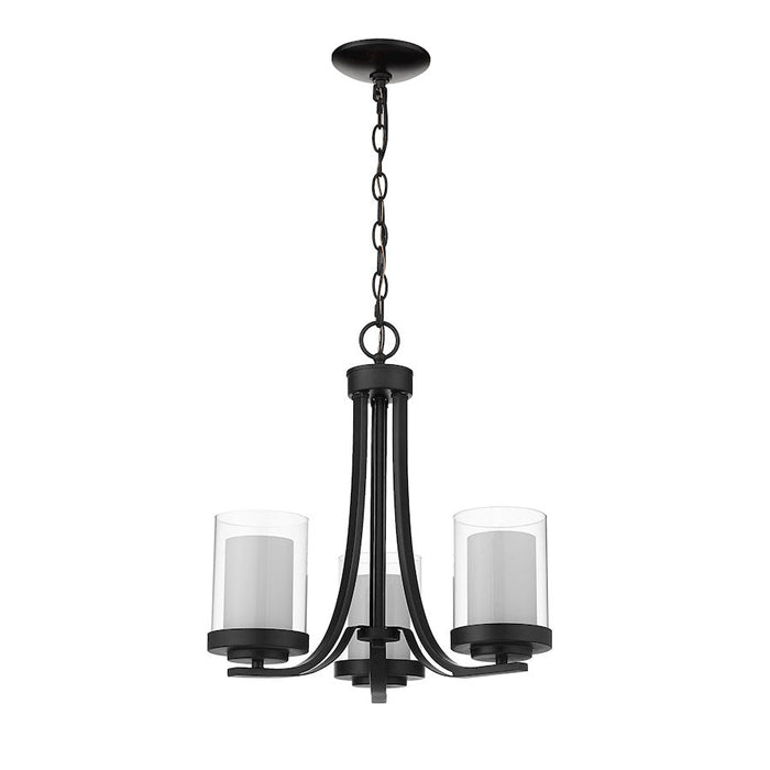 Z-Lite Willow Chandelier, Black, Inner White/Outer Clear