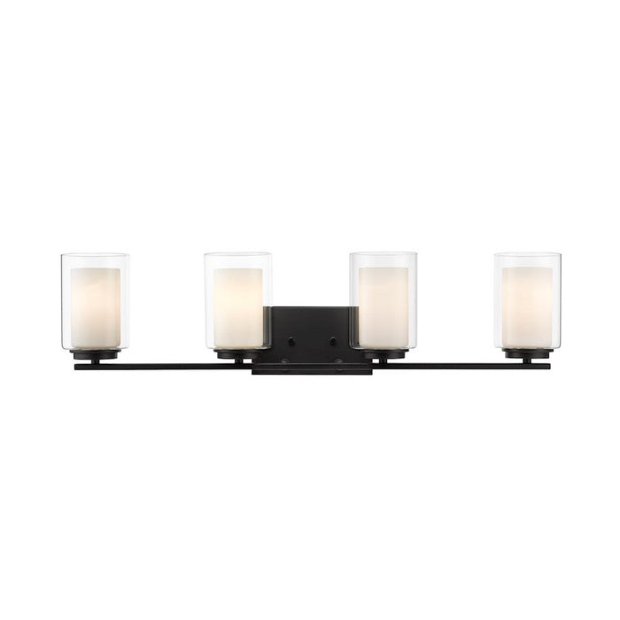 Z-Lite Willow Vanity, Matte Black, Inner White & Outer Clear