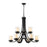 Z-Lite Willow 9 Light 29" Chandelier, Black, Inner White/Outer Clear - 426-9-MB