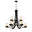 Z-Lite Willow Chandelier, Black, Inner White/Outer Clear