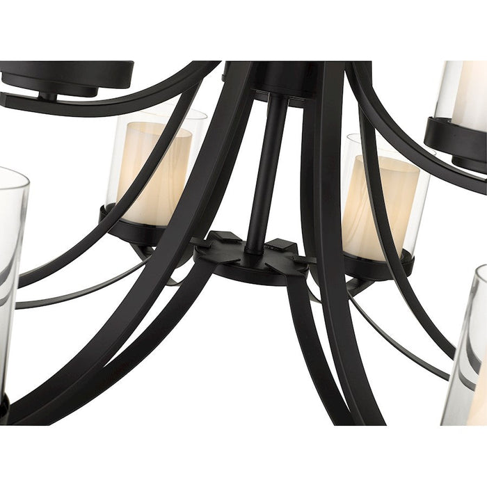 Z-Lite Willow Chandelier, Black, Inner White/Outer Clear