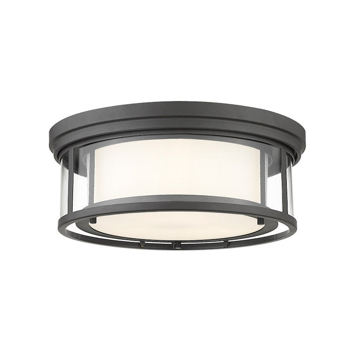 Z-Lite Willow 3 Light Flush Mount in Bronze/White/Clear - 426F16-BRZ